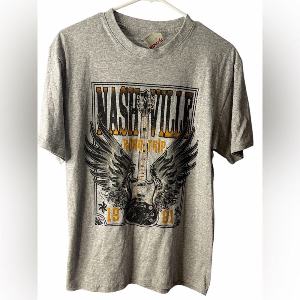 Rebellious One Gray Nashville Road Trip Tee